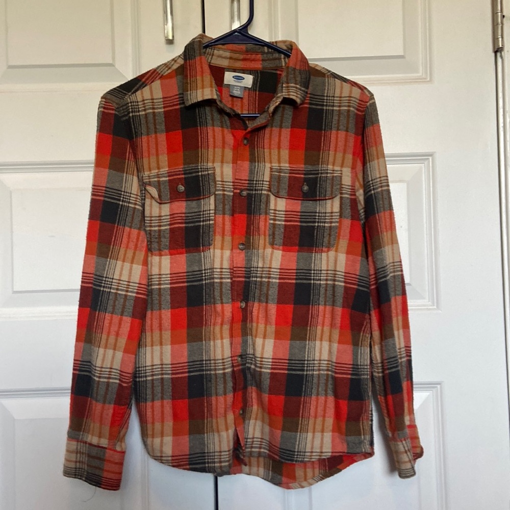 Orange old navy button down flannel